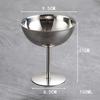 304 Stainless Steel Dessert Cup Ice Cream Cups Salad Goblet Retro High Base Bowl for Fruit Yogurt Snack Dish Bar Dinnerware