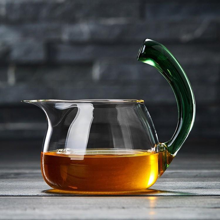 Square Glass Teapot Set with Stainless Steel Filter - Kung Fu Style Tea Dispenser and Fairness Cup for Household Use.