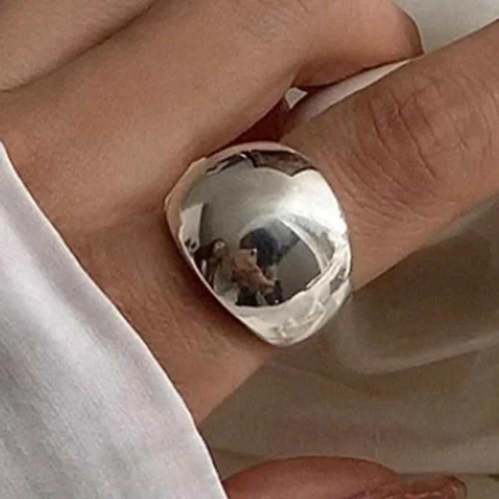 925 Silver Rings for Women Geometric Handmade Irregular Strip Ring Fashion Jewelry Gift
