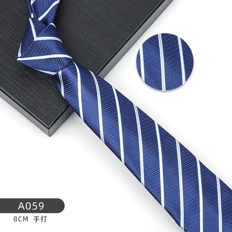 Business Blue Formal Tie Zipper Groom Wedding Korean Version Narrow Lazy Without Striped Bow Tie Plaid