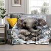 Elephant In Autumn Forest Blanket Flannel Blanket for bed, sofa, Camping, Hiking, Picnic Essentials, gift for family Fan gifts
