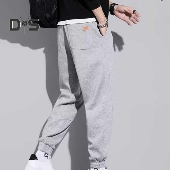 Loose Casual Pants Pockets Stylish Solid Color Running Sport Pants