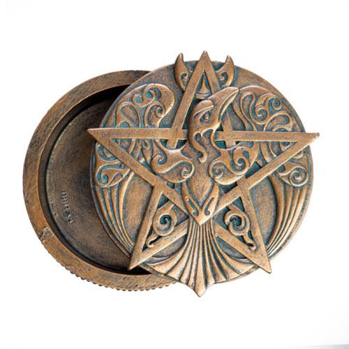 Schmuckkästchen mit antikem Goldfinish (Pentagramm)