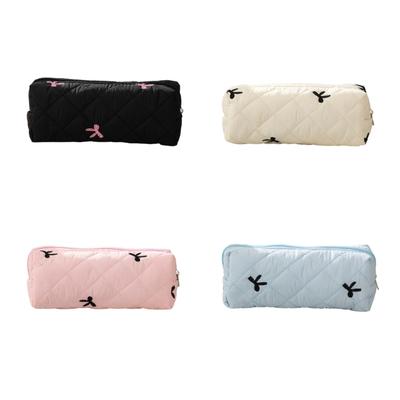 Astuccio con Fiocco per Studentessa Ragazza Donna Grande Capacità Portapenne Organizzatore Matite Borsa Borsa Cosmetica da Viaggio