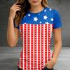 Women's Short-sleeved Top, Casual Slim Fit Women's Round Neck Short-sleeved Printed Shirt