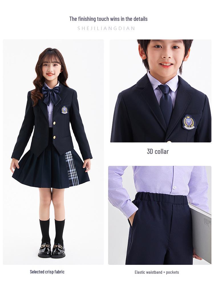 Children's Autumn/Winter Suit: Long-Sleeved Jacket & Pants Set for Boys & Girls - School/Kindergarten Uniform