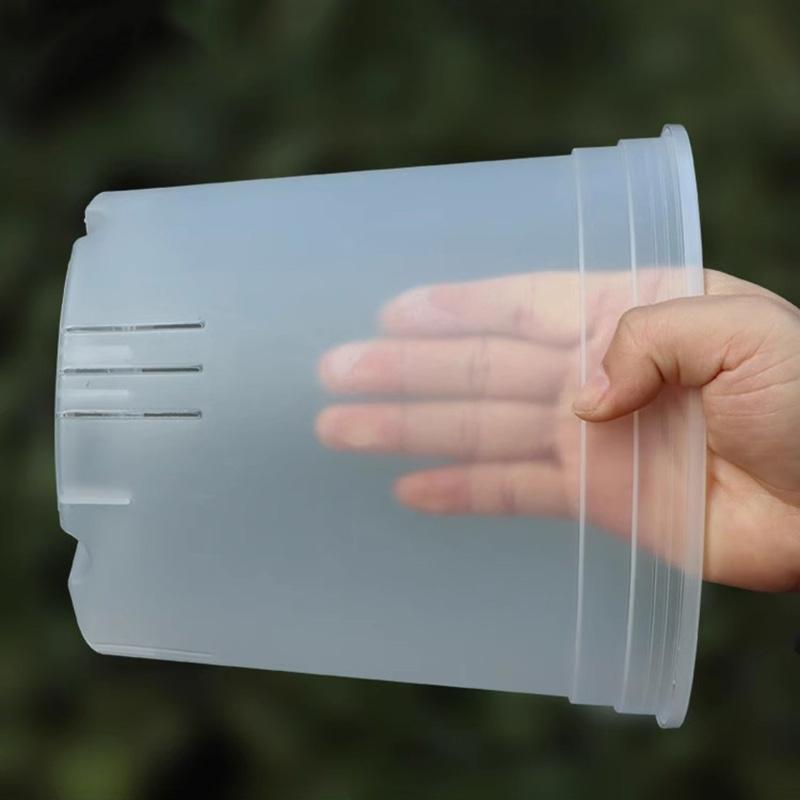 Clear Nursery Pot with Drainage Holes Transparent Plastic Orchid Pots Round Planter Pot Garden Planters for Flowers Succulents
