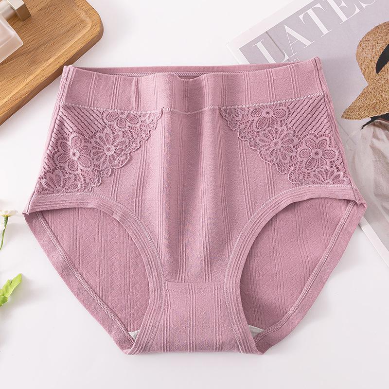 Large Size Female Spring and Autumn Pure Cotton Antibacterial High Waist Middle Aged and Elderly Briefs