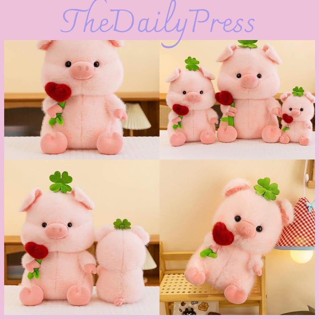 Plush Pig Doll With Butterfly Bow For Kids Sleep Comfort Kids Bedroom Decor