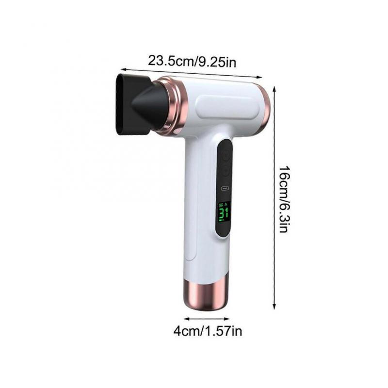 Pro Battery Travel Hair Dryer - 3 Speeds Temperatures Wireless with 15000 MAh Portable Digital Screen for Women Camping