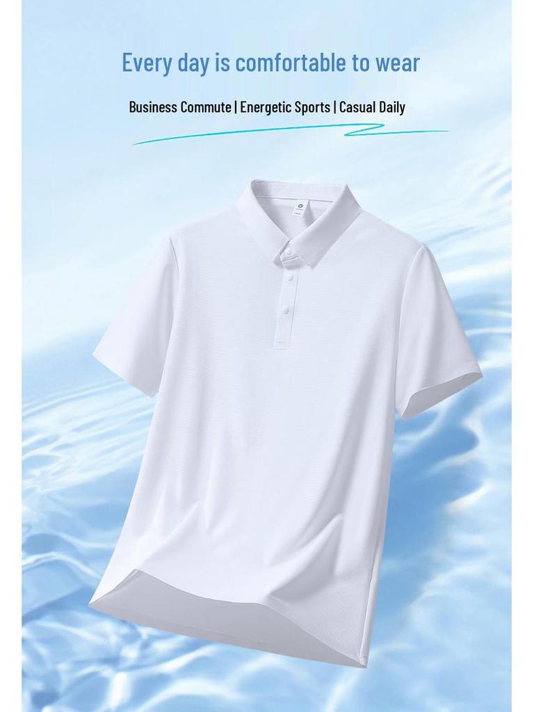 Summer Men's Ice Silk Short-Sleeve Round Neck T-shirt - Lightweight Casual Sports Top