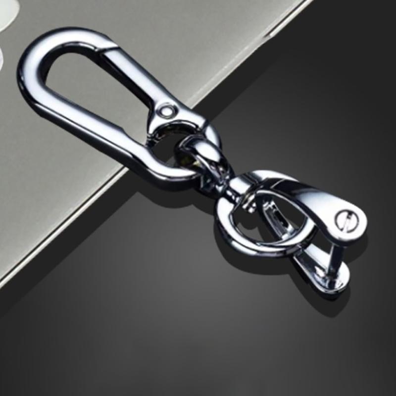 

Car Keychain Classic Men Stainless Steel Keychain Waist Belt Clip Anti-Lost Buckle Hanging Key Ring Car Decoration серебряный