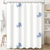 Blue Dog Print Shower Curtain Bathroom Decor Waterproof Fabric 3D Printed Bath Accessories Home Supplies White
