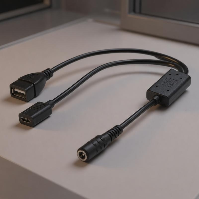 Universal DC5.5x2.1mm To USB And Type C Female Adapter Cable Supports 3A Fast Charging Wire DC5V-25V To 5V Converter