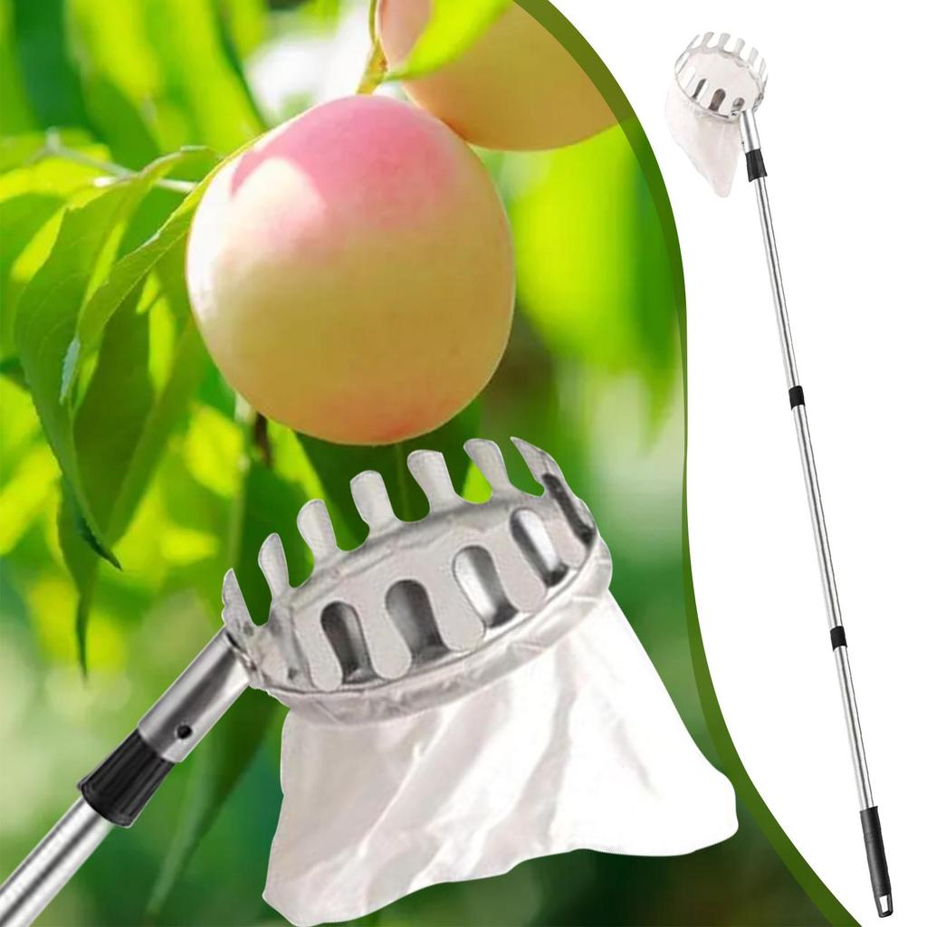 Tree Fruit Picker Tool Telescoping Harvesting Equipment 3.3-13ft Adjusting Fruit Picker For Mango Lemon Orange Pear Cherry Farm