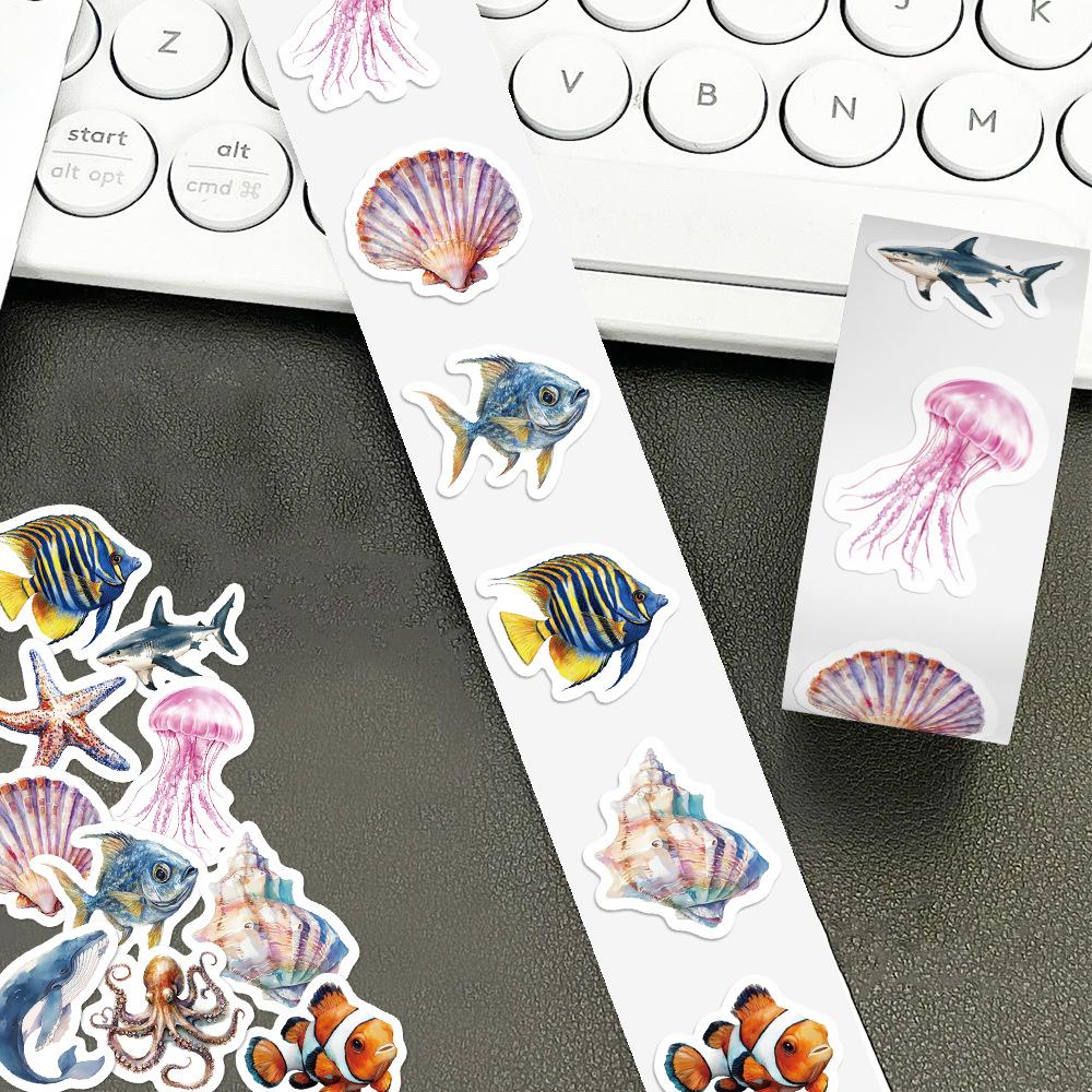 50-500pcs Cartoon Sea Creature Starfish Jellyfish Sealing Sticker DIY Laptop Decals Decoration Stiker Reward Gift Toys