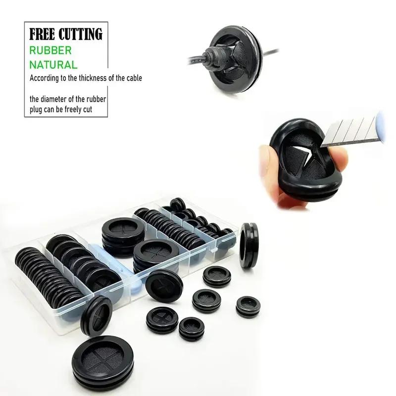 Rubber Grommets for Wiring 11/2  1  7/8  13/16  5/8  Firewall Waterproof car Wire Grommet Kit for Desk Hole Cover Cables Cord