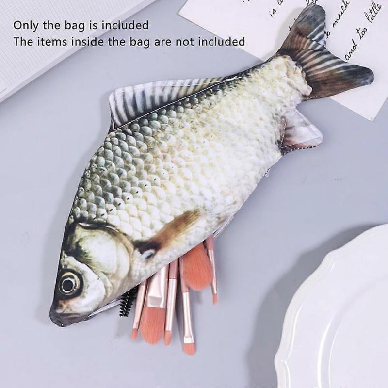 Adorable Realistic Carp Pencil Case – Functional Zipper Pouch for Pens or Cosmetics, Uses for School & Daily Carry