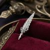 Accessorio da bavero da uomo 1/2 pezzi Spilla con piuma vintage per uomo, Gioielli in lega color argento, Spilla decorativa retrò per colletto di camicia, Badge decorativo per abiti, borse, cappelli, sciarpe, abiti