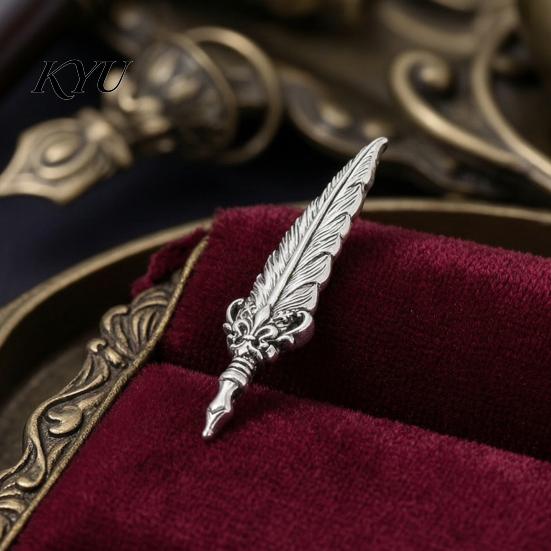 Accessorio da bavero da uomo 1/2 pezzi Spilla con piuma vintage per uomo, Gioielli in lega color argento, Spilla decorativa retrò per colletto di camicia, Badge decorativo per abiti, borse, cappelli, sciarpe, abiti