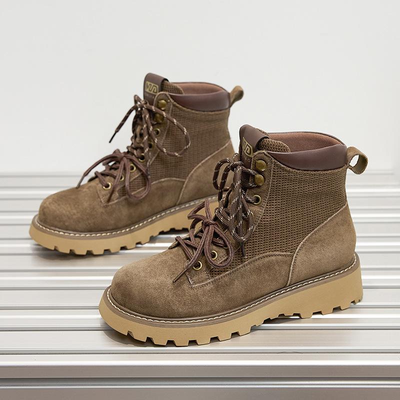 

Маленький размер новый британский стиль модные низкие ботинки на толстой подошве с внутренней высотой классические ботинки Мартин женские весна и осень 38 кофейный