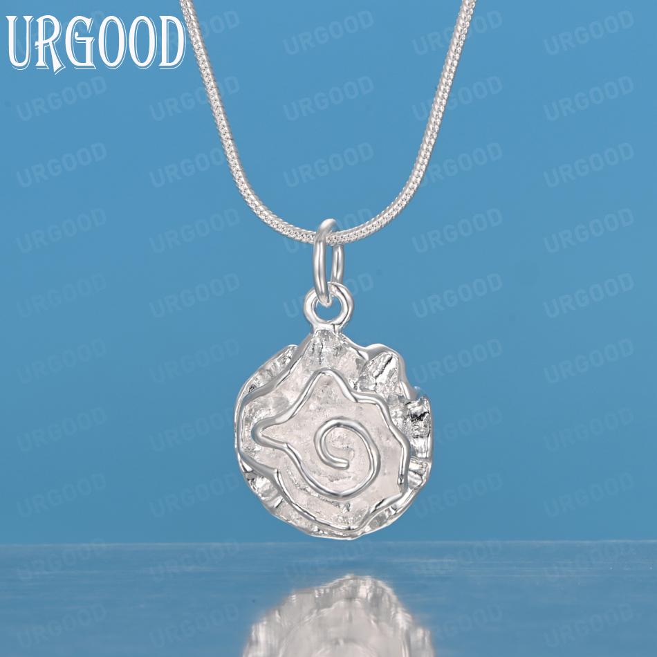 Модное серебряное колье с подвеской в виде розы 925 пробы Свадебные украшения 45cm