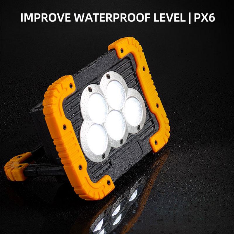 5COB Work Lamp Detachable Solar Power Floodlight 3Lighting Mode USB Rechargeable Outdoor Waterproof Strong Hand-held Flood Light