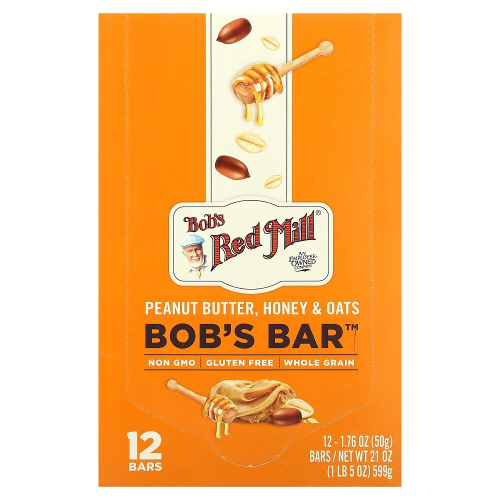 Bob s Red Mill Bob s Bar Peanut Butter Honey Oat Bars, 12 Count (50g Each) 600g - 1 ea