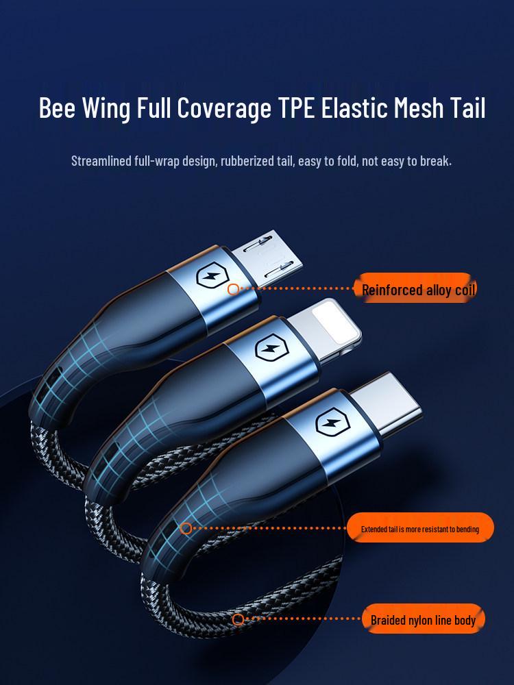 Fast Charging 3-in-1 Universal Multi-Head Phone Charger Cable