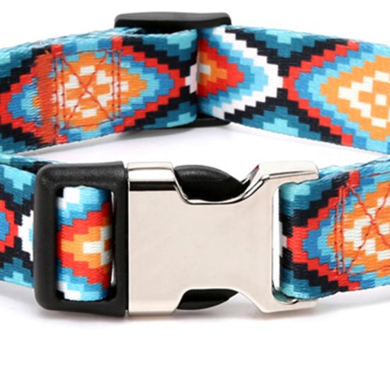 Pet Collar Comfortable Breathable Adjustable Ethnic Style Small Medium Large Training Collar Pet Accessories