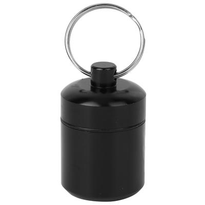 4 Pcs Aluminum Alloy Mini Pill Container Portable Waterproof Pill Keychain Holder Small Size Waterproof Sealing Metal Can