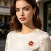 Flower Brooch Pin for Women, Rhinestones Inlaid Brooch Pin for Dress, Coat, Shawl Gift for Mother, Wedding