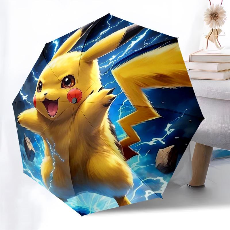 1pc Pikachu Lightning Adventure Umbrella with Plastic Handle,Suitable for All Seasons Home Travel Outdoor UmbrellaFP033