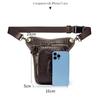 Men Vintage Crocodile Grain Top Grain Genuine Leather Motorcycle Thigh Leg Bag Multifunctional Waist Hip Fanny Pack For Riding