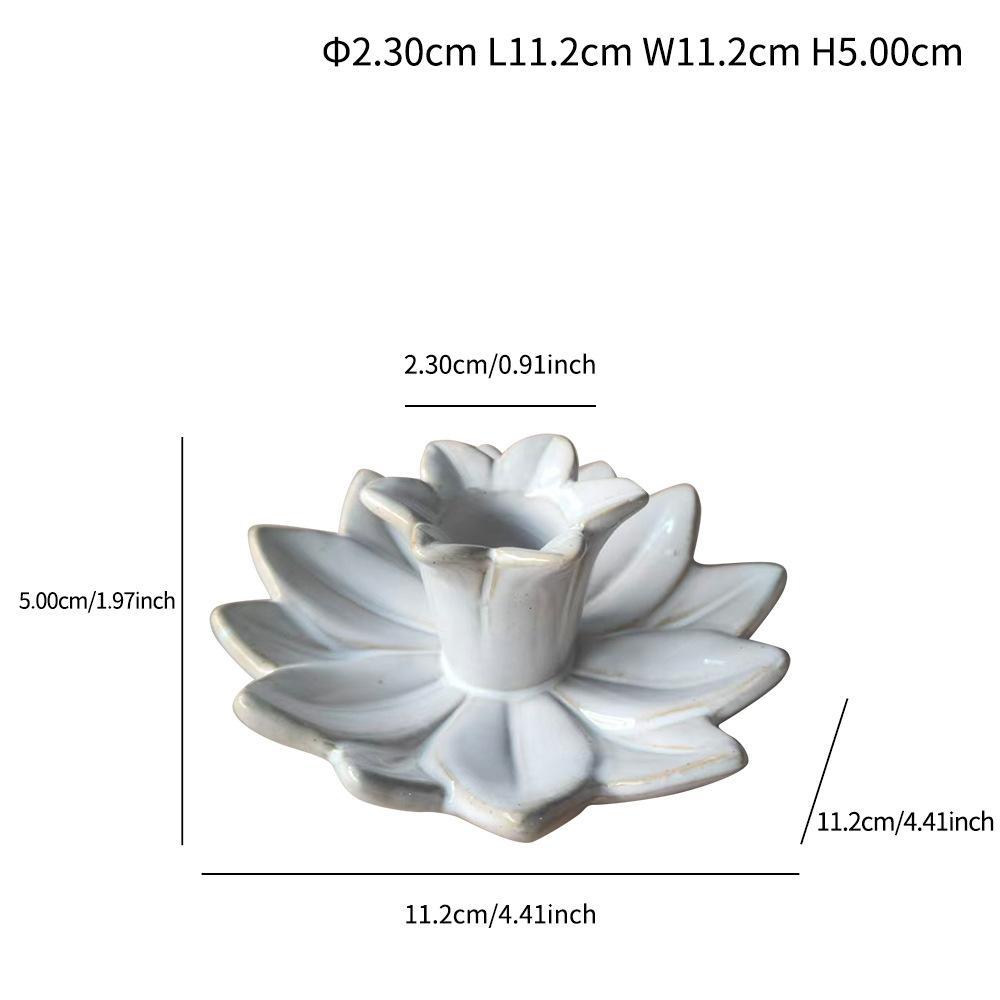 

Creative Kiln-Changed Flower Ceramic Candle Holder Simple Style Beige Home Desktop Decoration Ornament Z1154C
