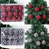 Elegant 7cm Black And White Checkered Christmas Ball Ornament Set For Festive Decor