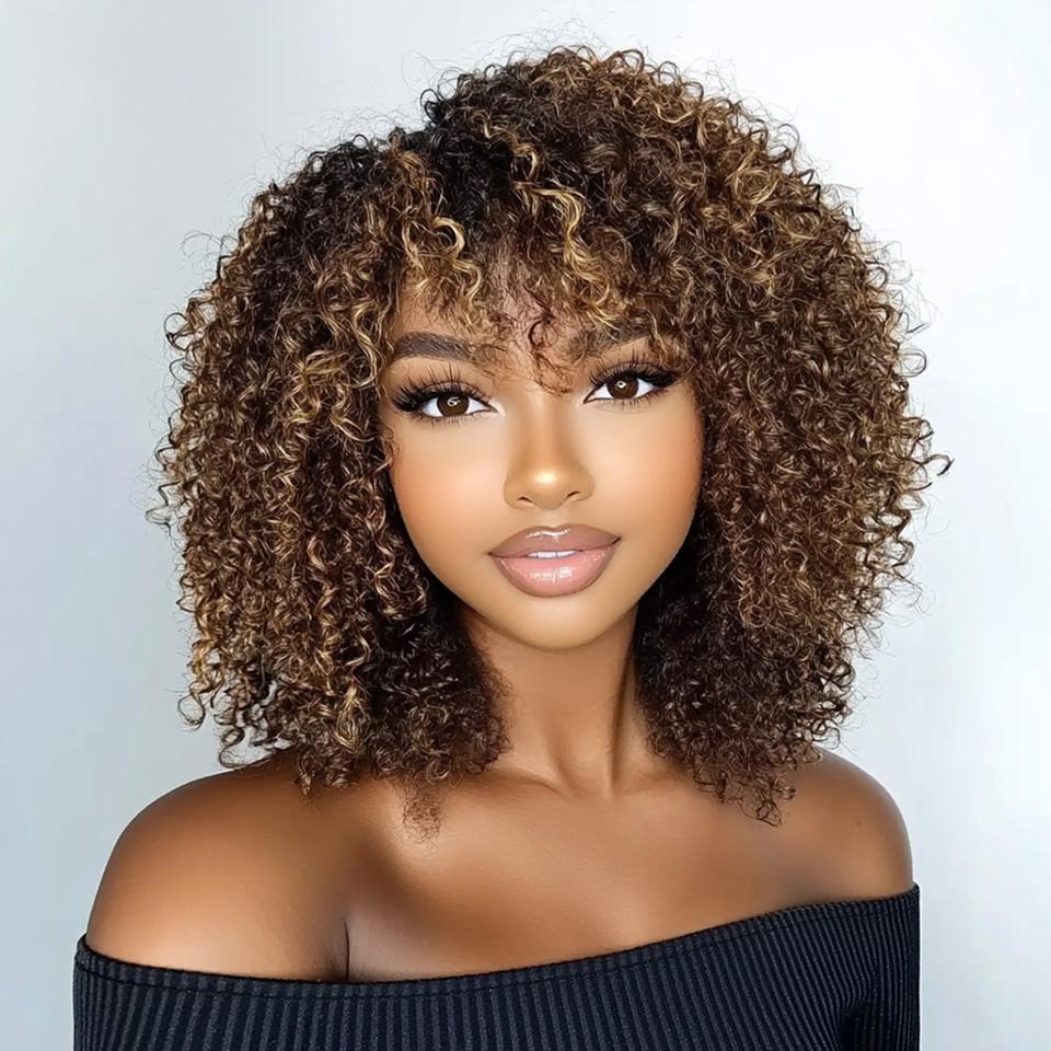 Full Curly Bob Wigs Human Hair