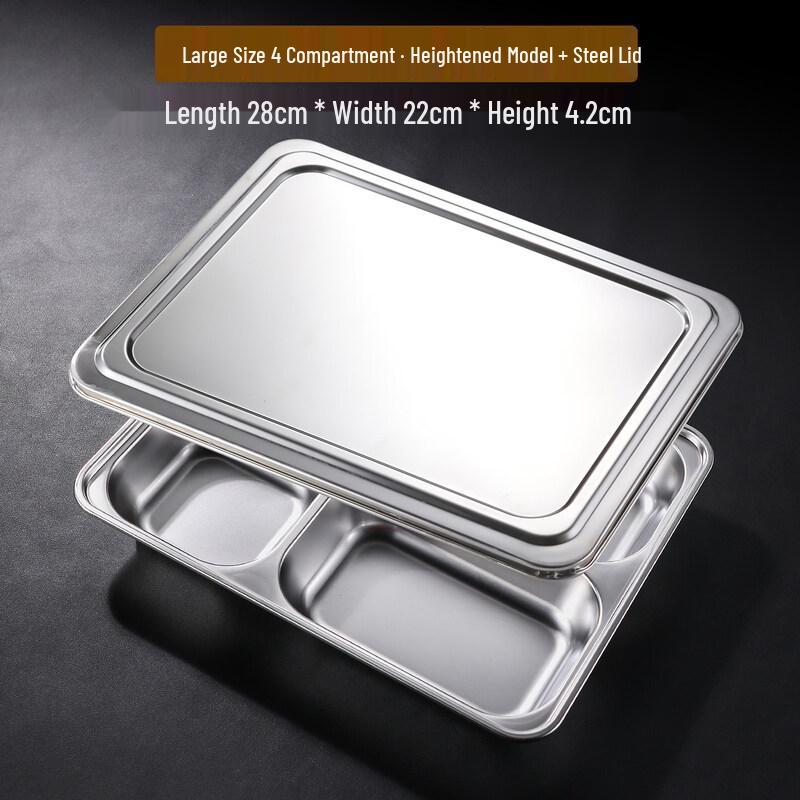 Food-Grade Stainless Steel Divided Lunch Tray