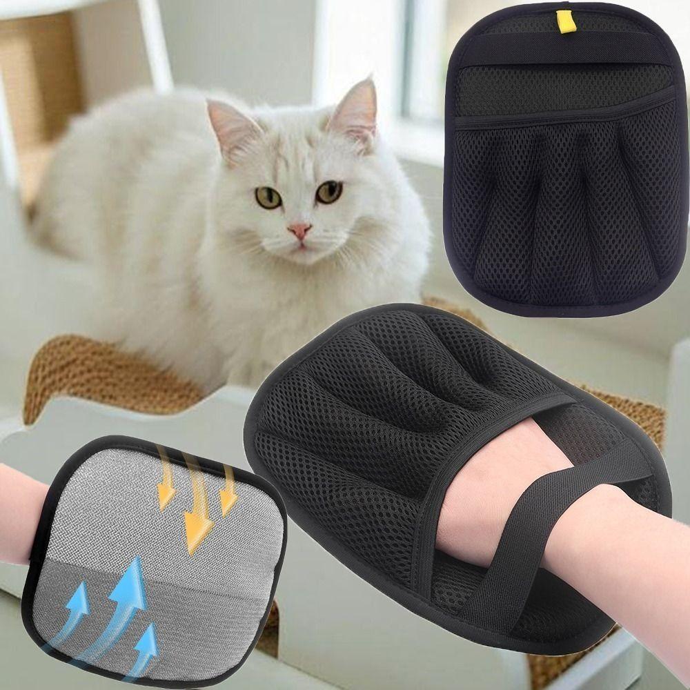 Two-way Pet Hair Remover Brush Reusable Washable Pet Grooming Gloves Mesh Cloth Multifunctional Pet Static Hair Removal Gloves