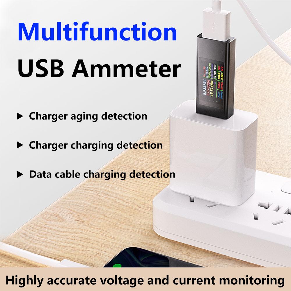 KWS-MX23 USB-Tester High Definition 1,06 Zoll IPS-Display Spannung Strom Leistungsmesser Voltmeter Amperemeter DC 4-30V 0-8A