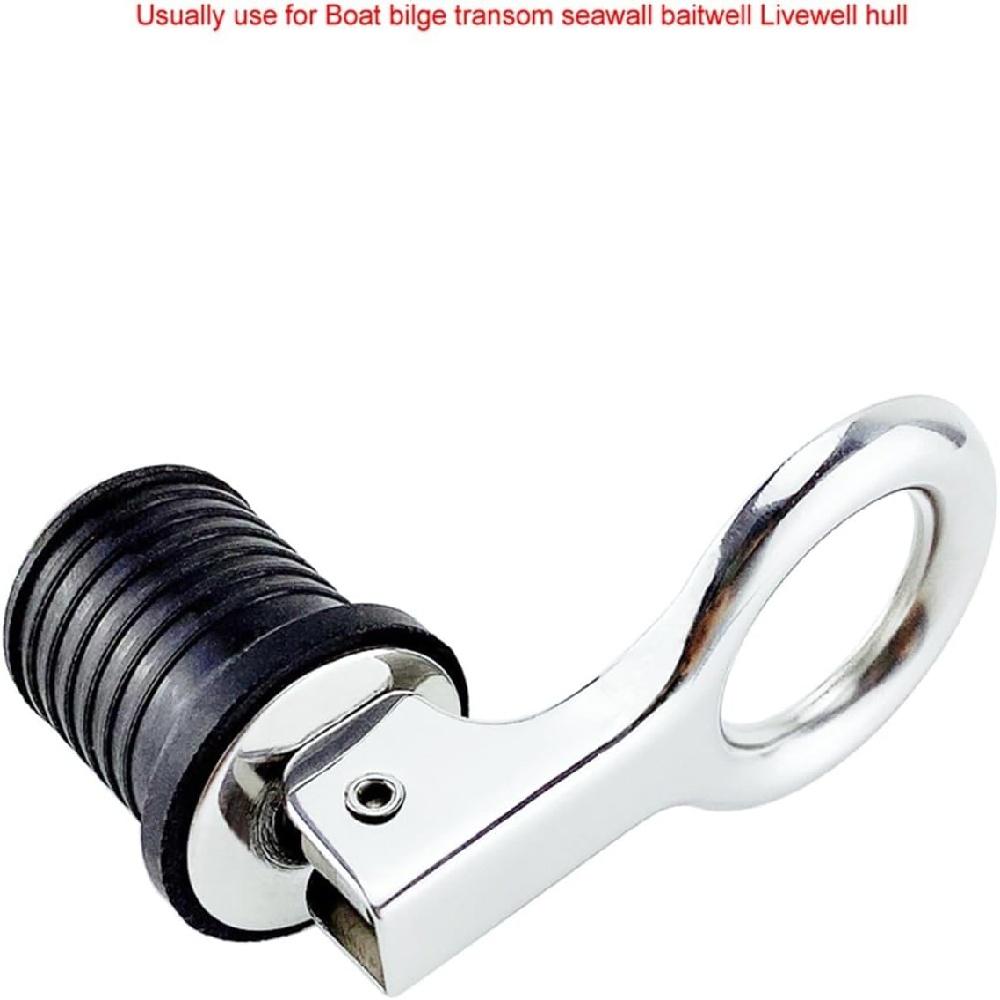316 Stainless Steel Flip Style Drain Plug - Cam Lock Snap Tight Plug For Boat Hull, Livewell, Baitwell, Transom (Fits 1" & 1-1/4" Holes)
