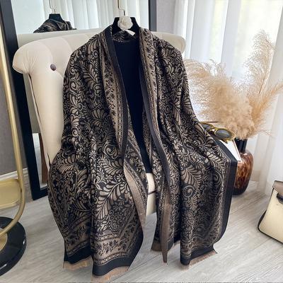 New Double-sided Commuter Warm Fashion Elegant Simple Imitation Cashmere Scarf Shawl Cape Women