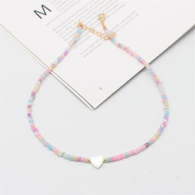 Fashion Glass Beads Collar Shell Love Short Necklace Jewelry Choker Necklace  Gift