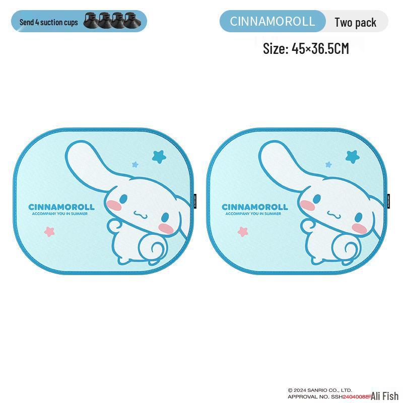Sanrio Kuromi Car Window Sunshade Curtains - Heat Insulating Sun Blocker