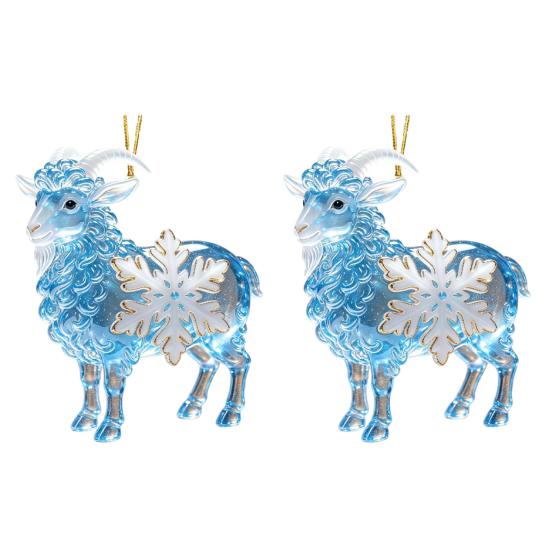 Christmas Ornament Gift Ideas Sheep Hanging with Snowflake Decor, 2D Flat Acrylic Pendant Festive for Family Rope Holiday Tree Party Supplies Home And