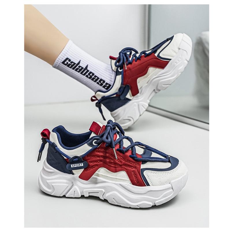 Womens Summer Breathable Casual Thick Sole White Dad Sneakers