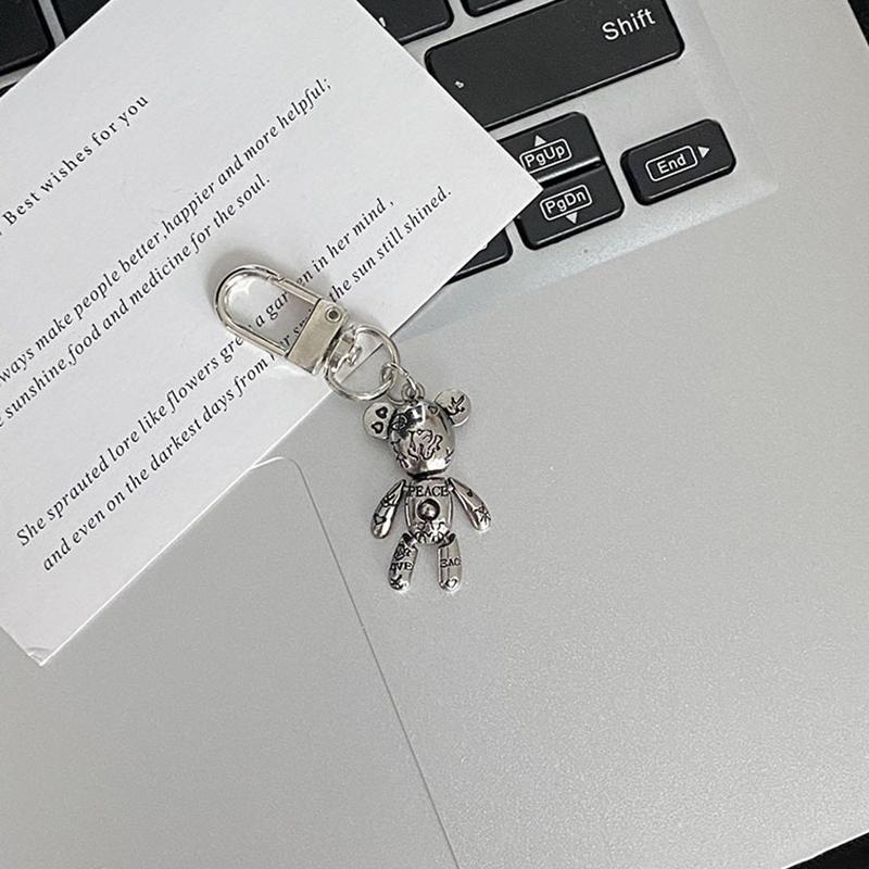 Personality Cool Crowe Heart Cross Key Chain Creative Revolving Smiley Face Bag Pendant For Lovers Gift