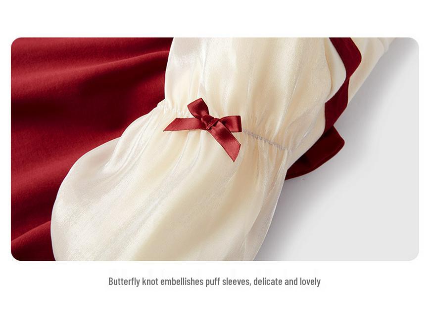 Girls' Red Velvet Princess Dress - Autumn/Winter, First Birthday, Formal Wear