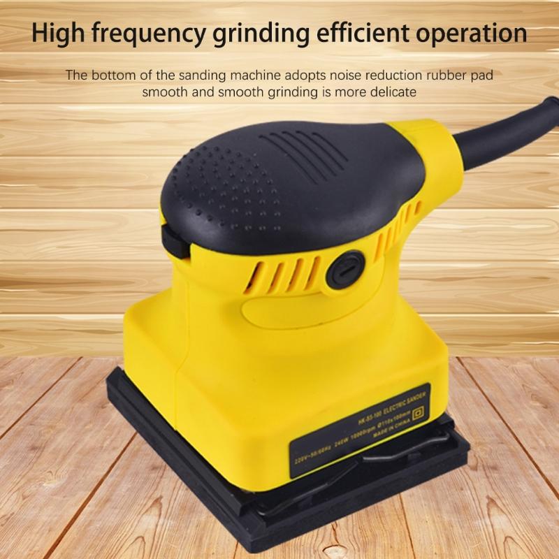 Electric Random Orbital Sander Rectangular Powerful Low Vibrations 11000RPM For Woodworking Polishing Carpentry
