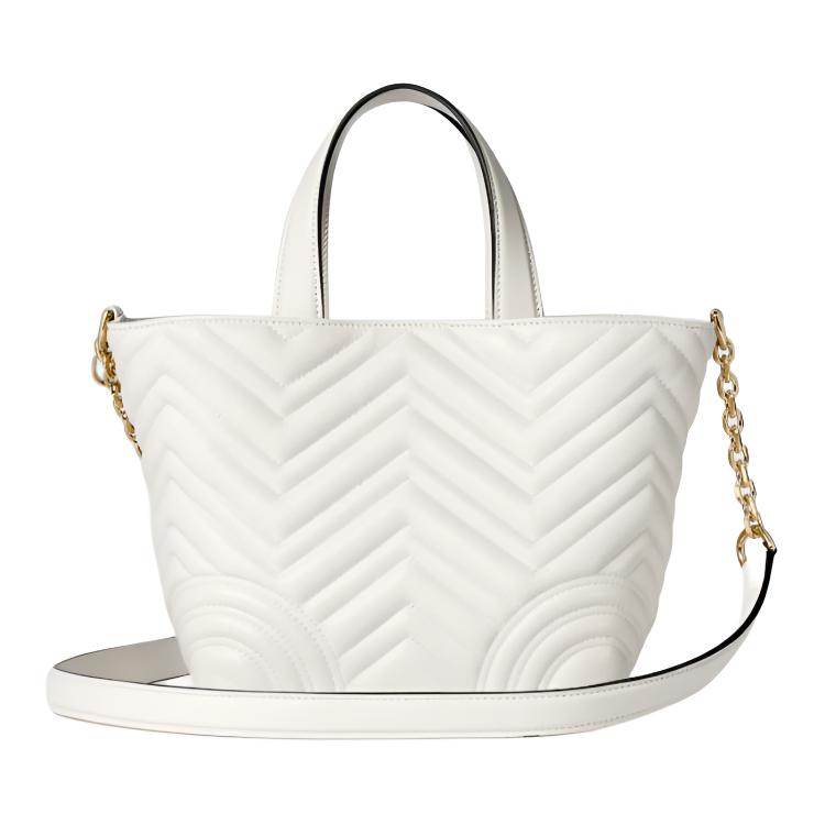 Gucci Betty Iconic Double G Logo Mini Lambskin Tote Bag Women tote bags White 847386-AAFA1-9050